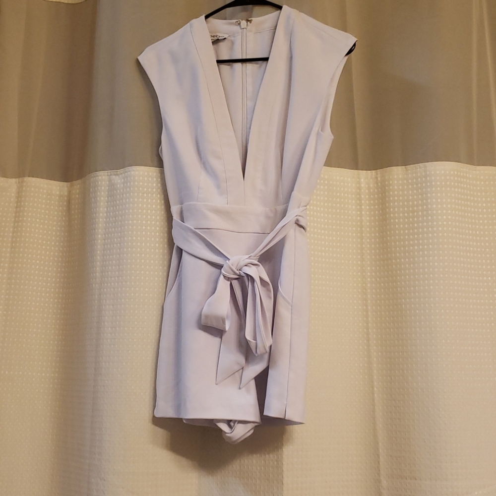 Bebe sexy white belted short romper
